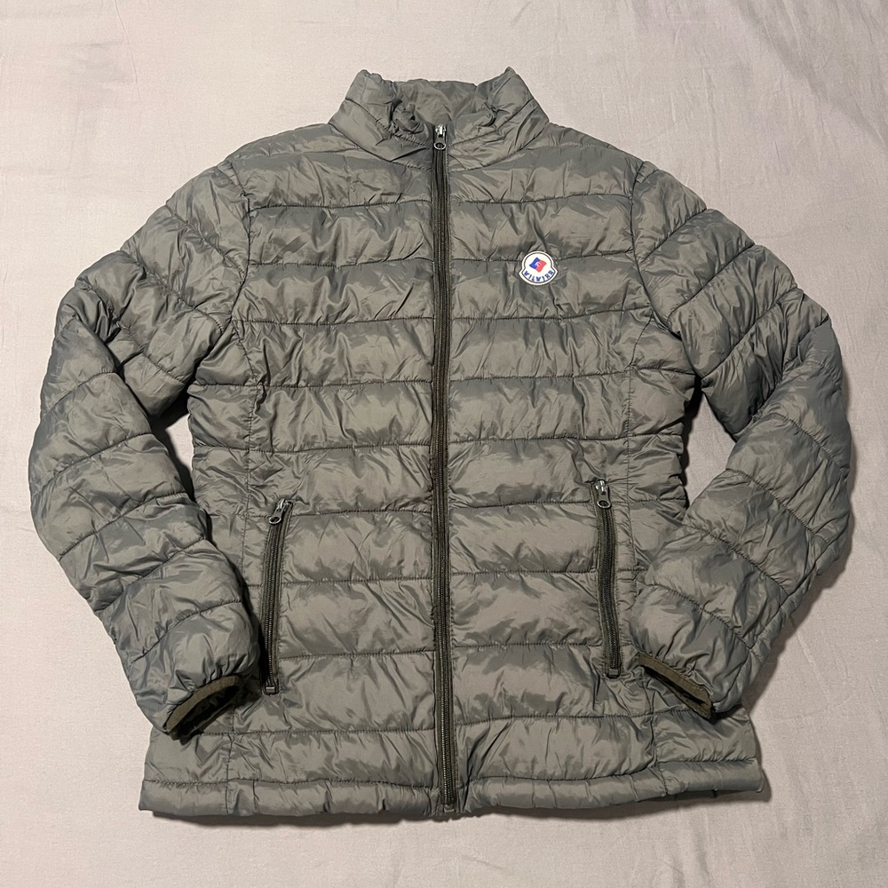 Wilwirr Women’s Grey quilted fitted padded zipper Jacket (L)